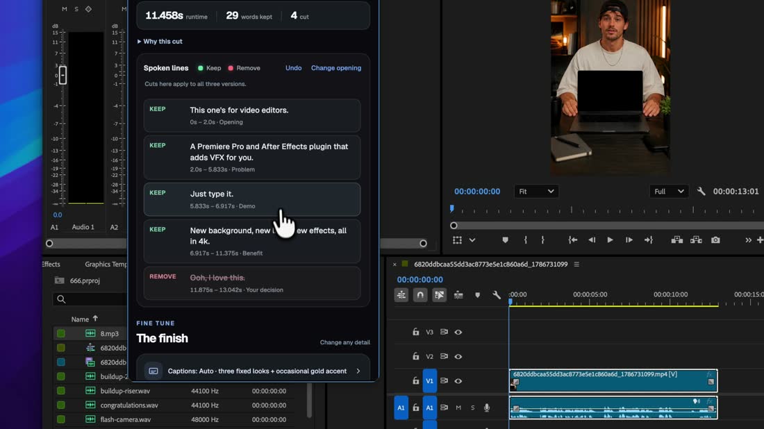 AdLab workflow preview: Make the first cut.